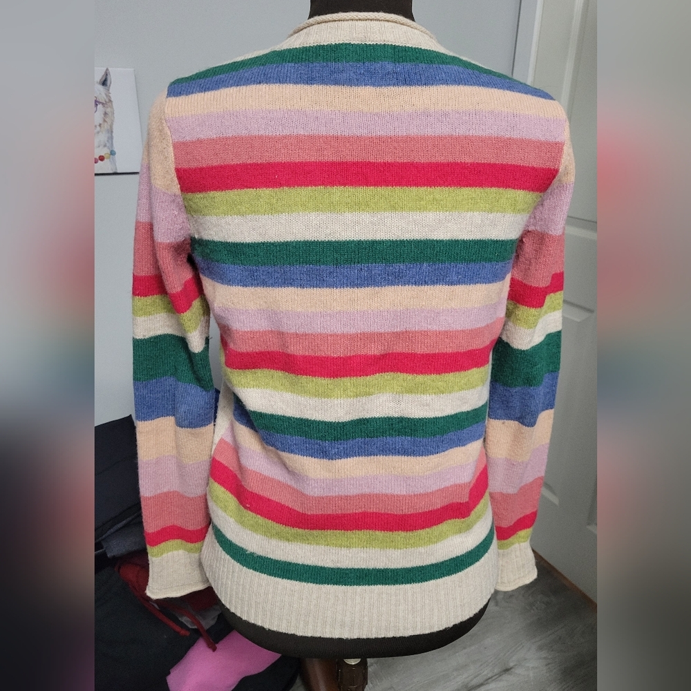 Small Heyton Rainbow Cardigan With Lambswool Blend - Picture 3 of 5